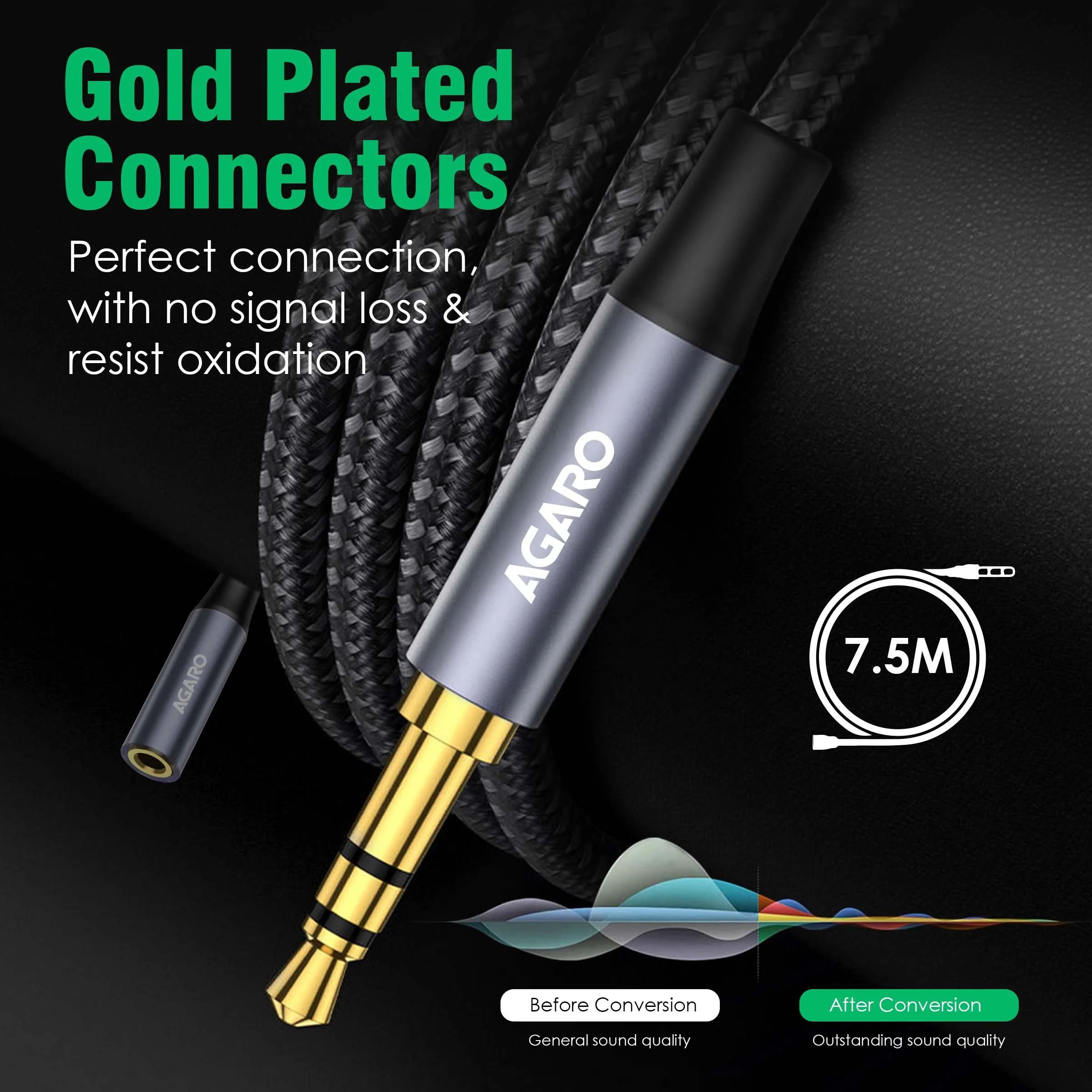 3.5mm Aux Male to Female Extension Cable - Image 5