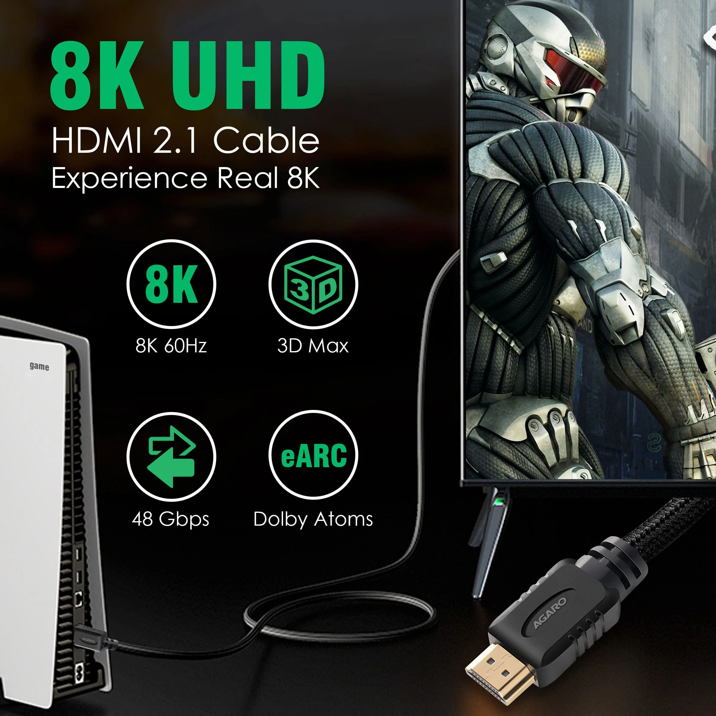 HDMI Cable 2 Meters, Premium High Speed 2.1 - Image 3
