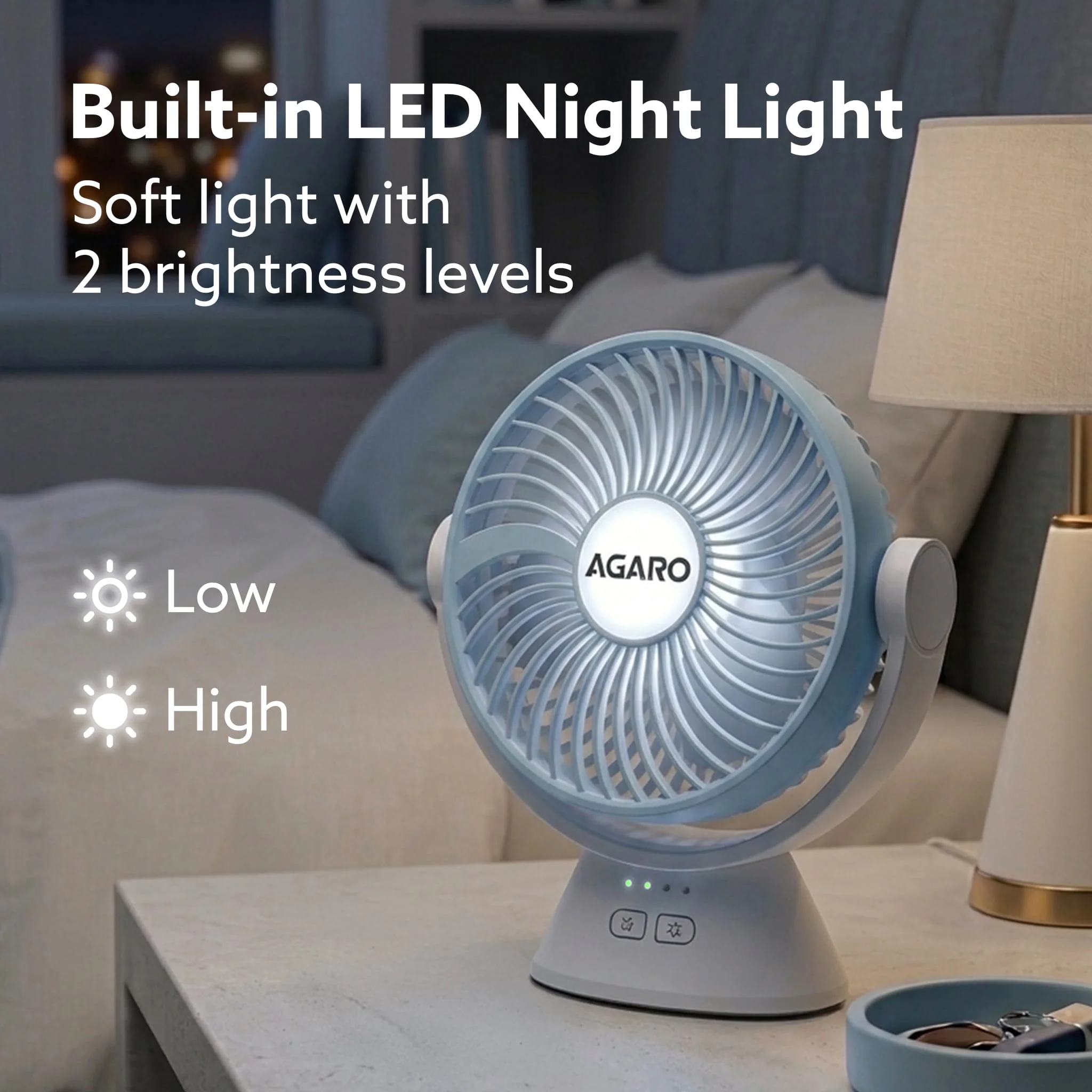 Delight Mini Desk Fan, Rechargeable & Portable - Image 4