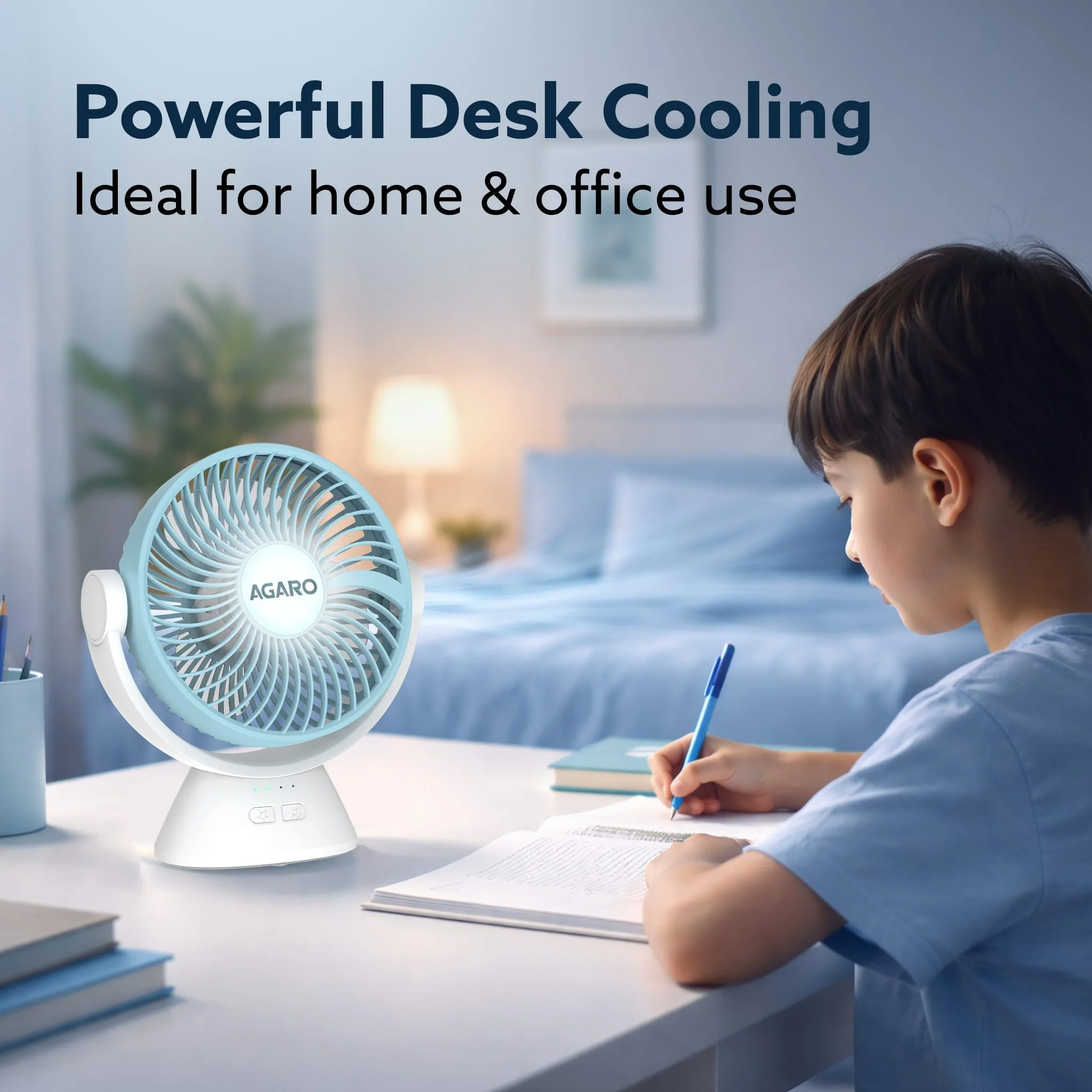 Delight Mini Desk Fan, Rechargeable & Portable - Image 6