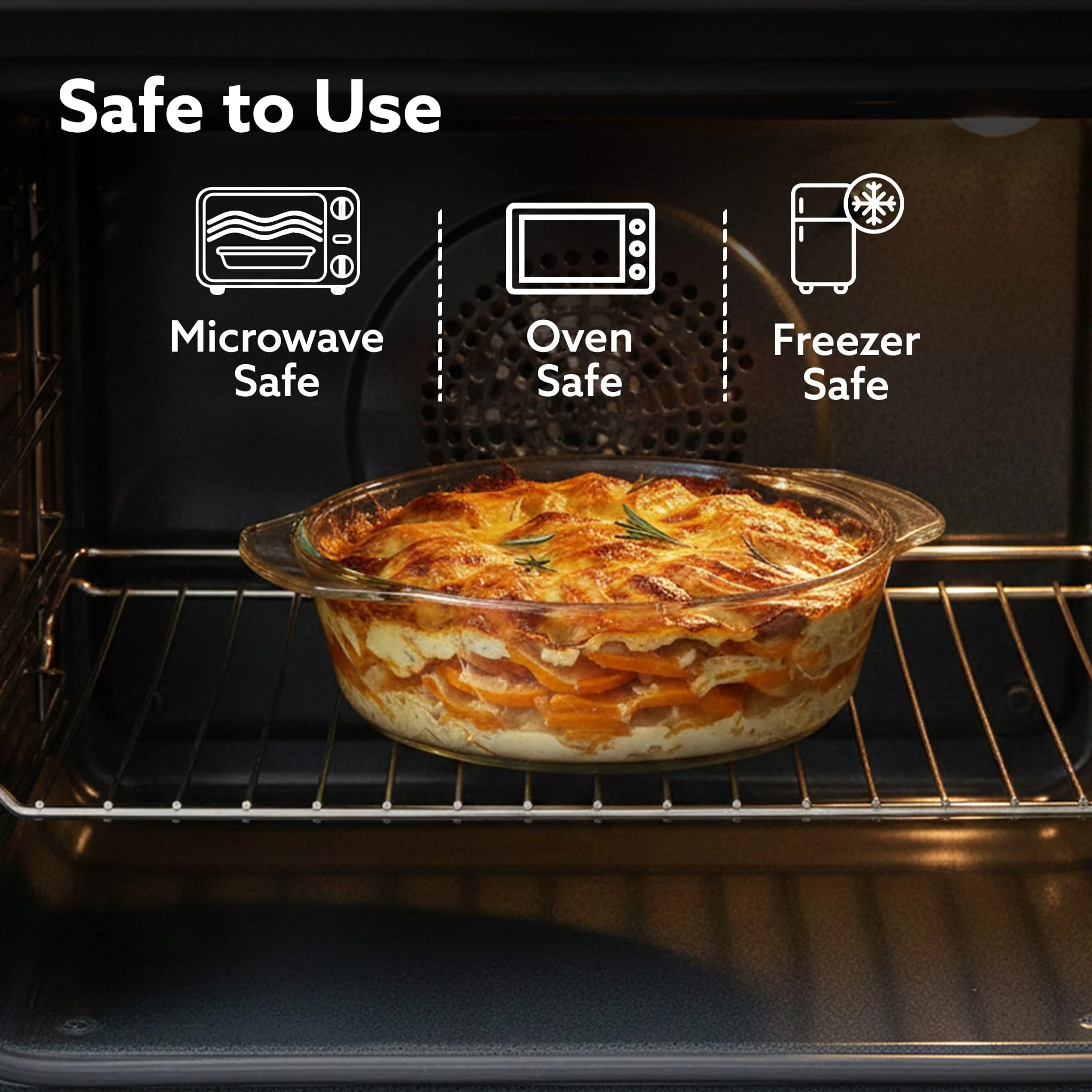 Elite Glass Casserole With Lid - 1000ml - Image 4