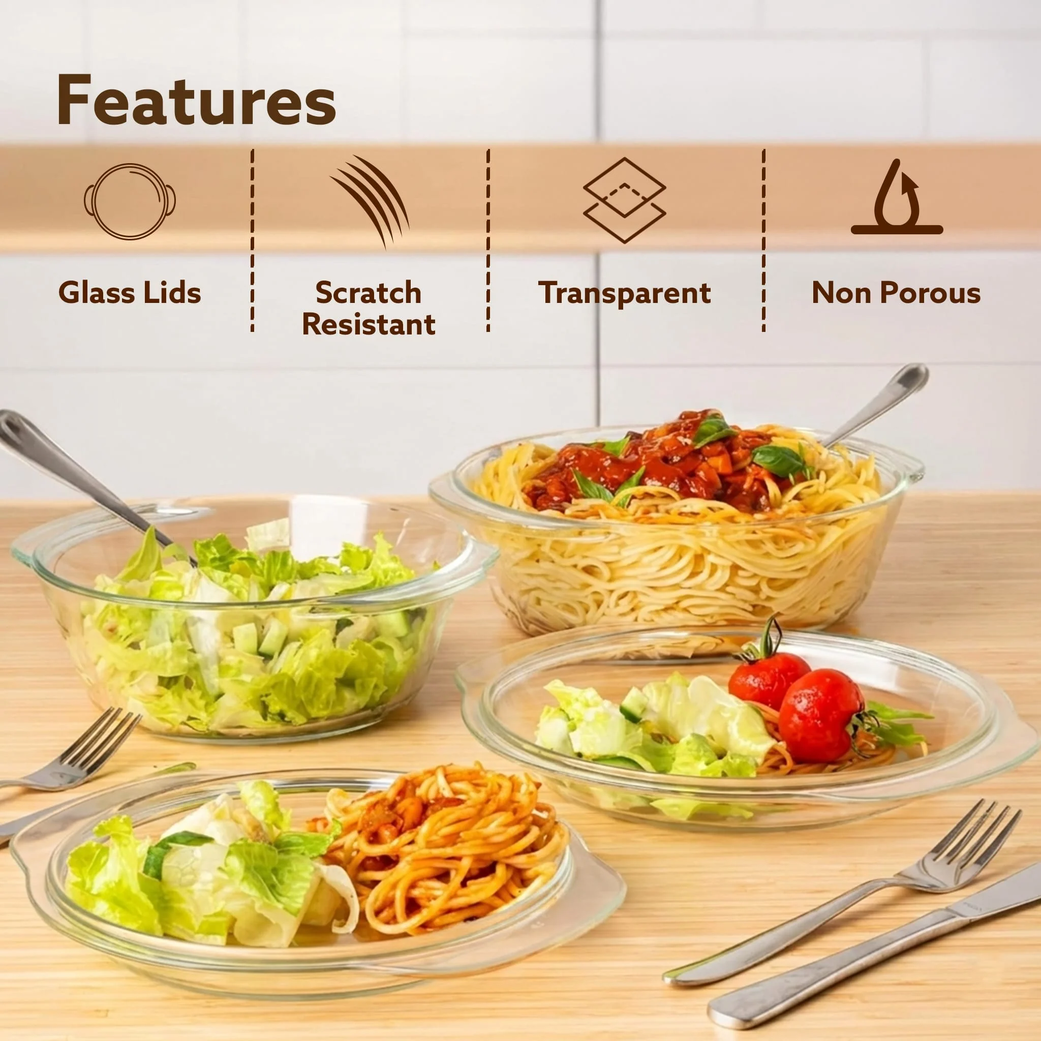 Elite Glass Casserole With Lid - 1500ml - Image 5