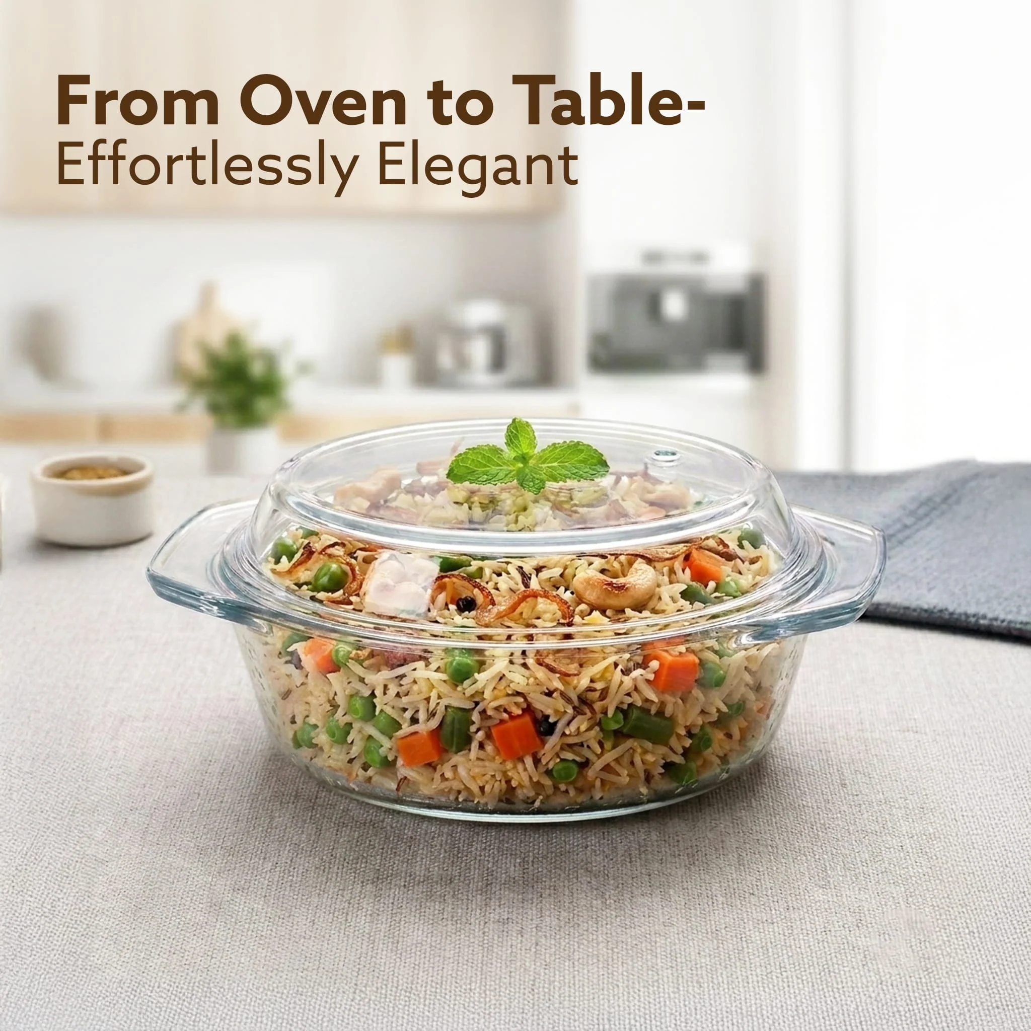 Elite Glass Casserole With Lid - 1500ml - Image 6