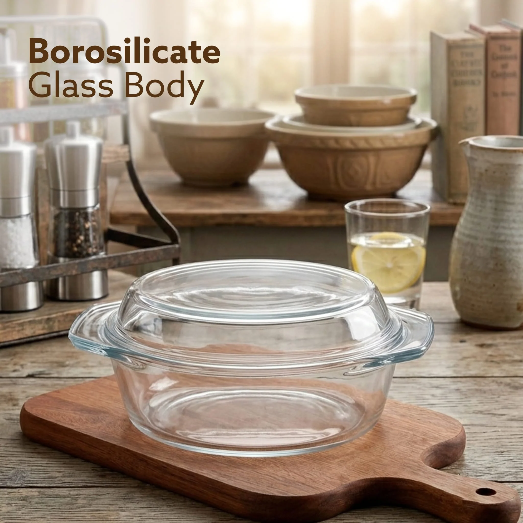 Elite Glass Casserole With Lid - 2000ml - Image 3