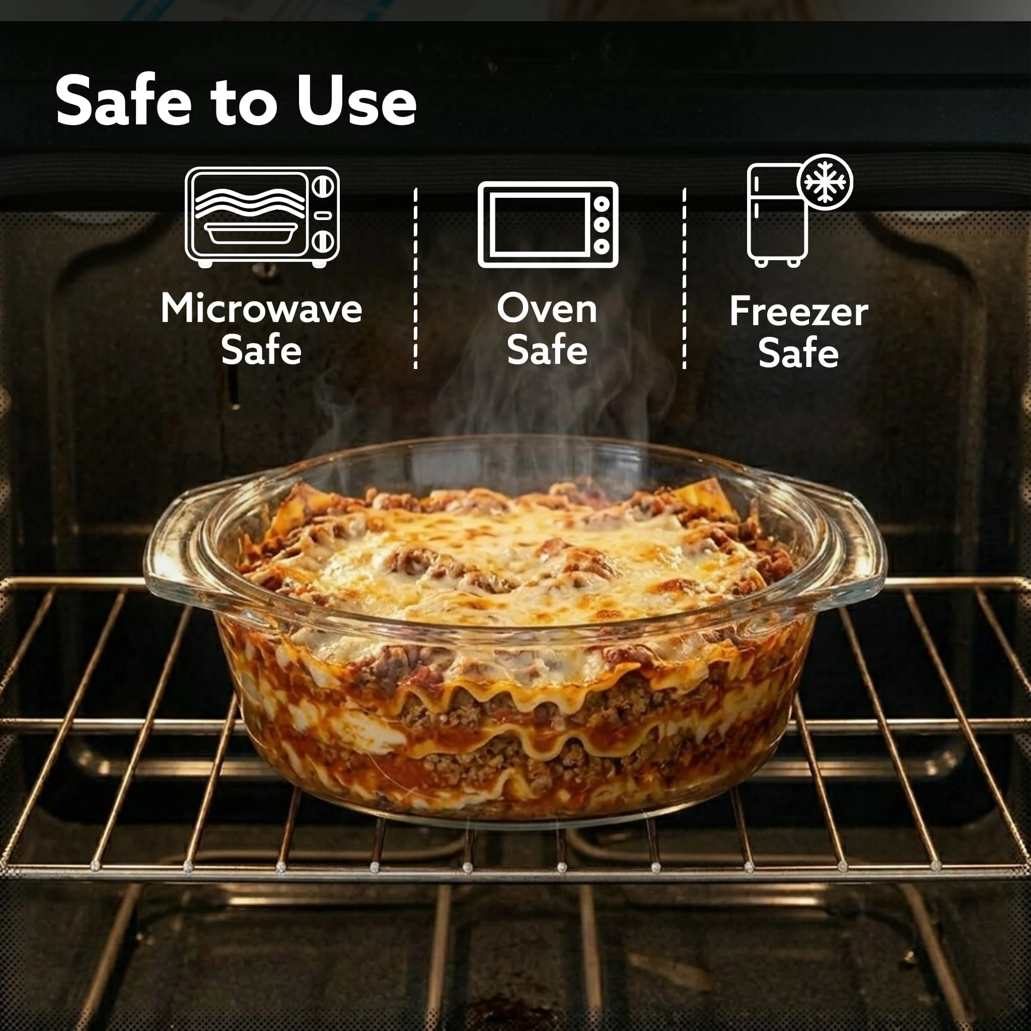 Elite Glass Casserole With Lid - 2000ml - Image 4
