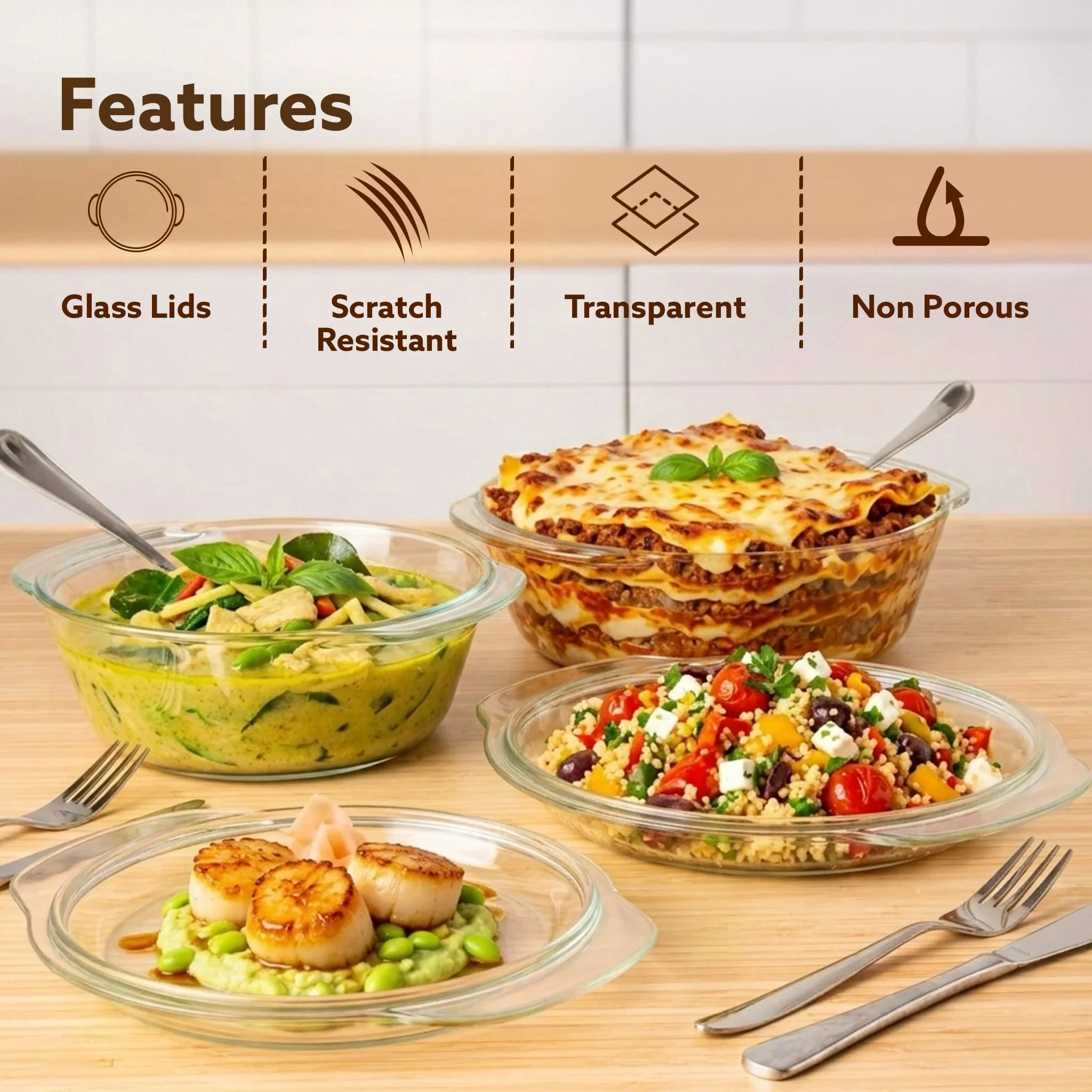 Elite Glass Casserole With Lid - 2000ml - Image 5
