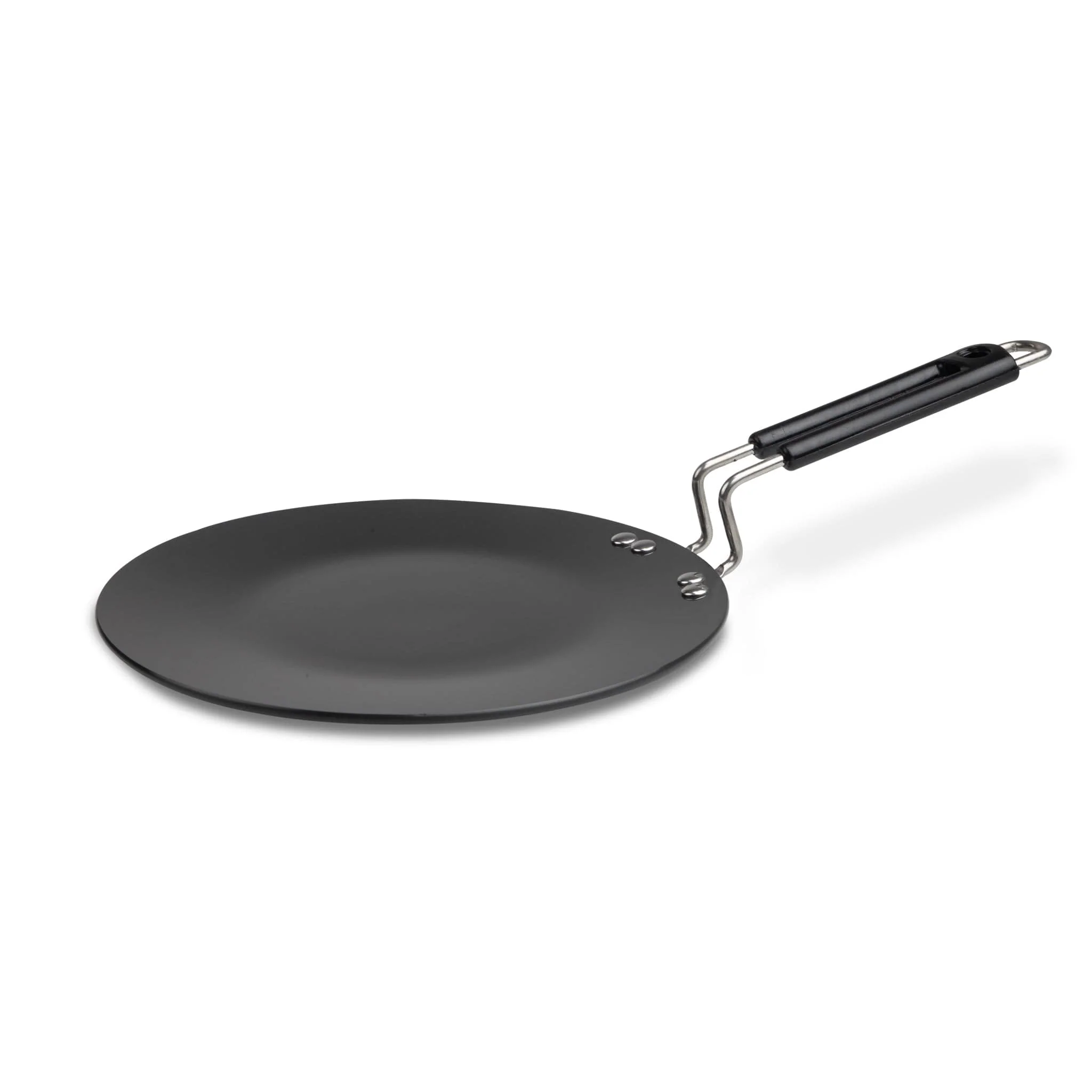 Elite Hard Anodised Tawa, 25 cm Diameter, Riveted handle, 3 mm thick plate, Gas & Induction Oven Compatible, Cooking, Cookware, Black