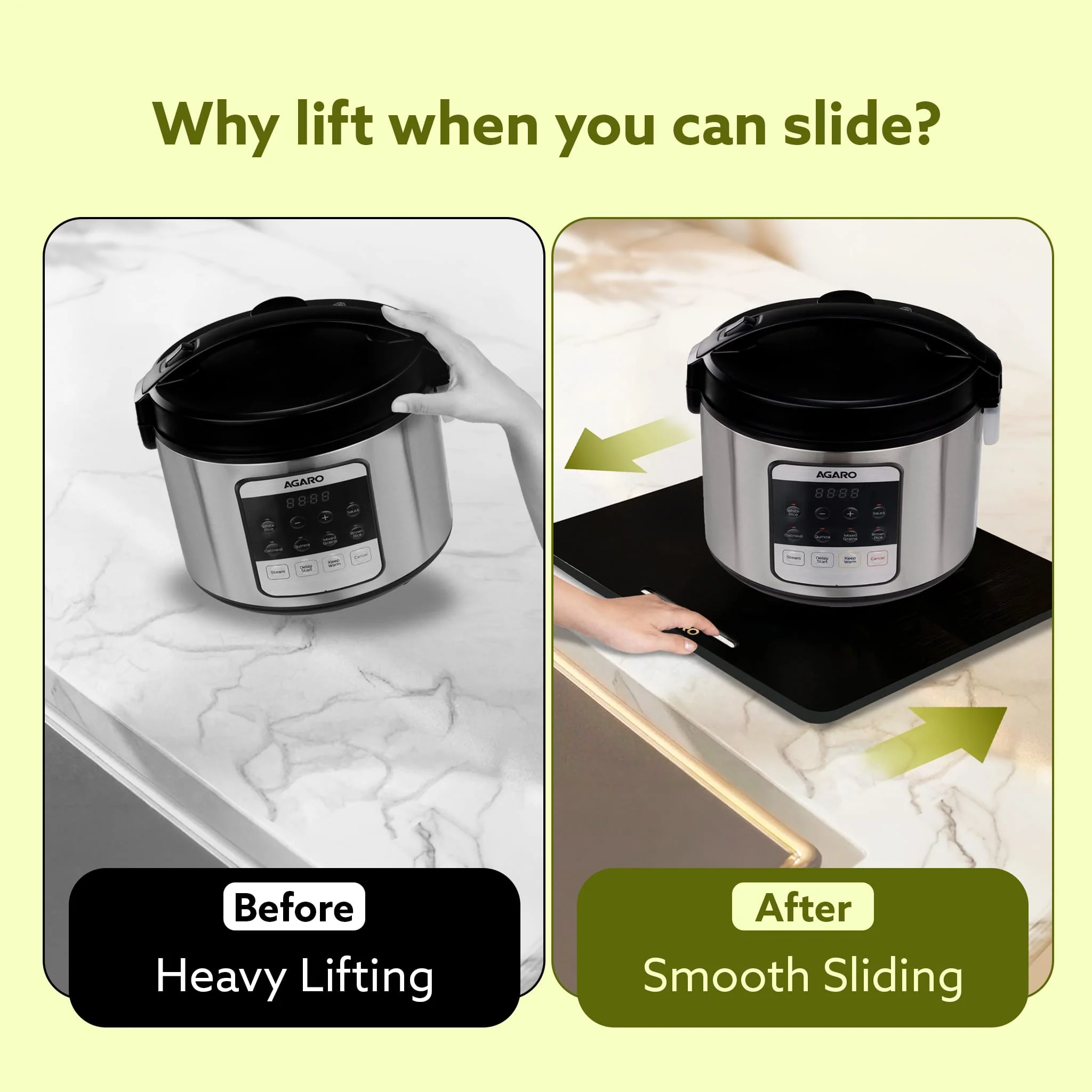Elite Sliding Tray S1, for Kitchen Appliances, Smooth Countertop Slider Tray with Rubber Wheels for Coffee Machine, Mixer Grinder, Air Fryer, Micro Oven & More, Anti-Slip & Durable Build, Black - Image 6