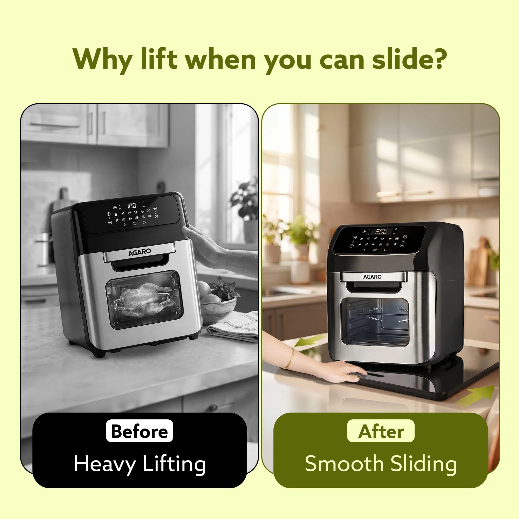Elite Sliding Tray S3, for Kitchen Appliances, Smooth Countertop Slider Tray with Rubber Wheels for Coffee Machine, Mixer Grinder, Air Fryer, Micro Oven & More, Anti-Slip & Durable Build, Black - Image 6