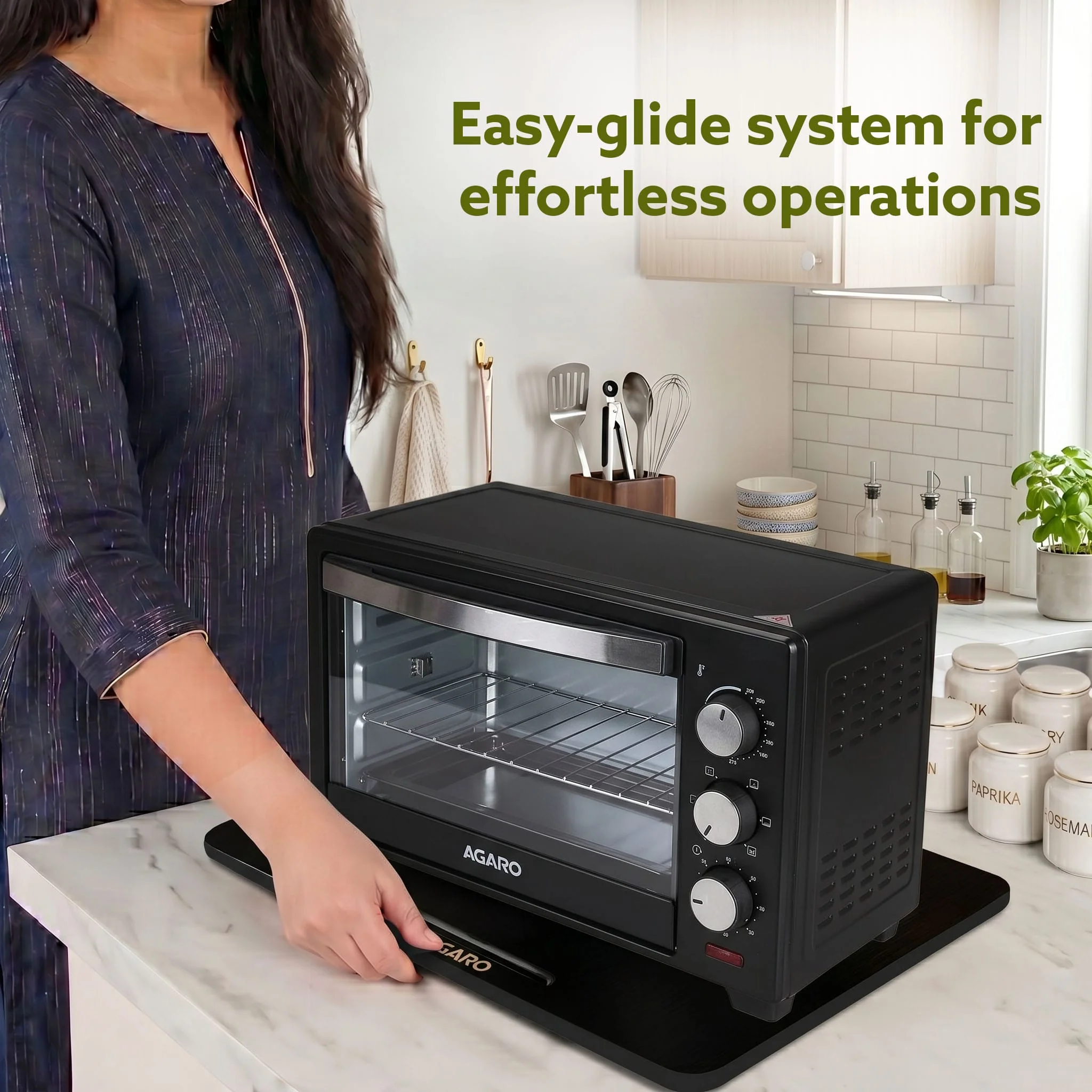 Elite Sliding Tray S3, for Kitchen Appliances, Smooth Countertop Slider Tray with Rubber Wheels for Coffee Machine, Mixer Grinder, Air Fryer, Micro Oven & More, Anti-Slip & Durable Build, Black - Image 9