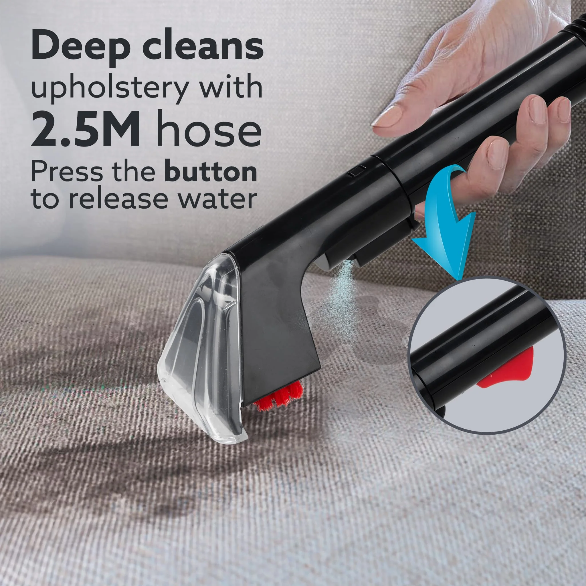 Elite Upright Wet & Dry Carpet Cleaner, 800W, 13.5 kPa Suction Pressure, 2 in 1 Handheld Carpet Spot Cleaner Machine, Dual Rolling Brush, Upholstery Cleaner, Carpet Washer for Spills & Stains - Image 3