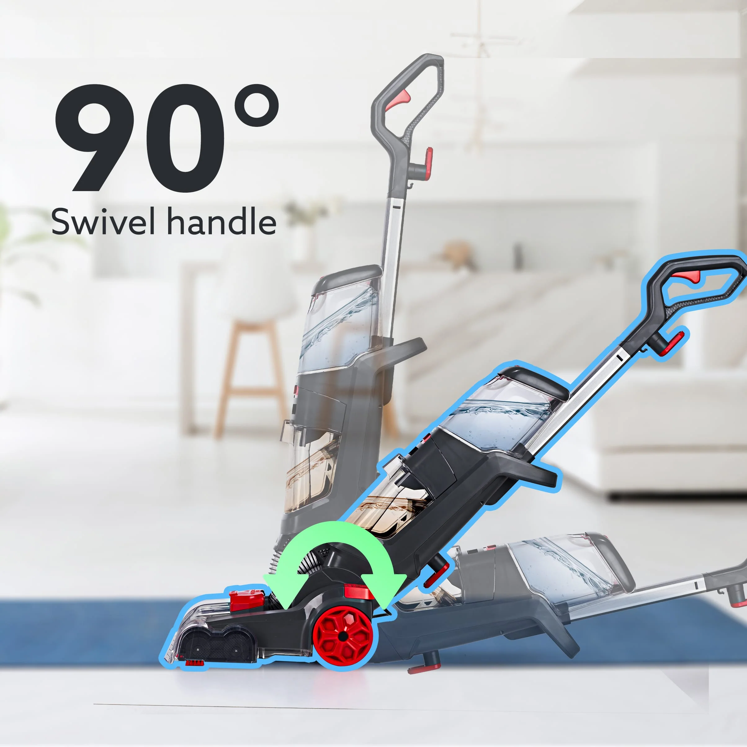 Elite Upright Wet & Dry Carpet Cleaner, 800W, 13.5 kPa Suction Pressure, 2 in 1 Handheld Carpet Spot Cleaner Machine, Dual Rolling Brush, Upholstery Cleaner, Carpet Washer for Spills & Stains - Image 7