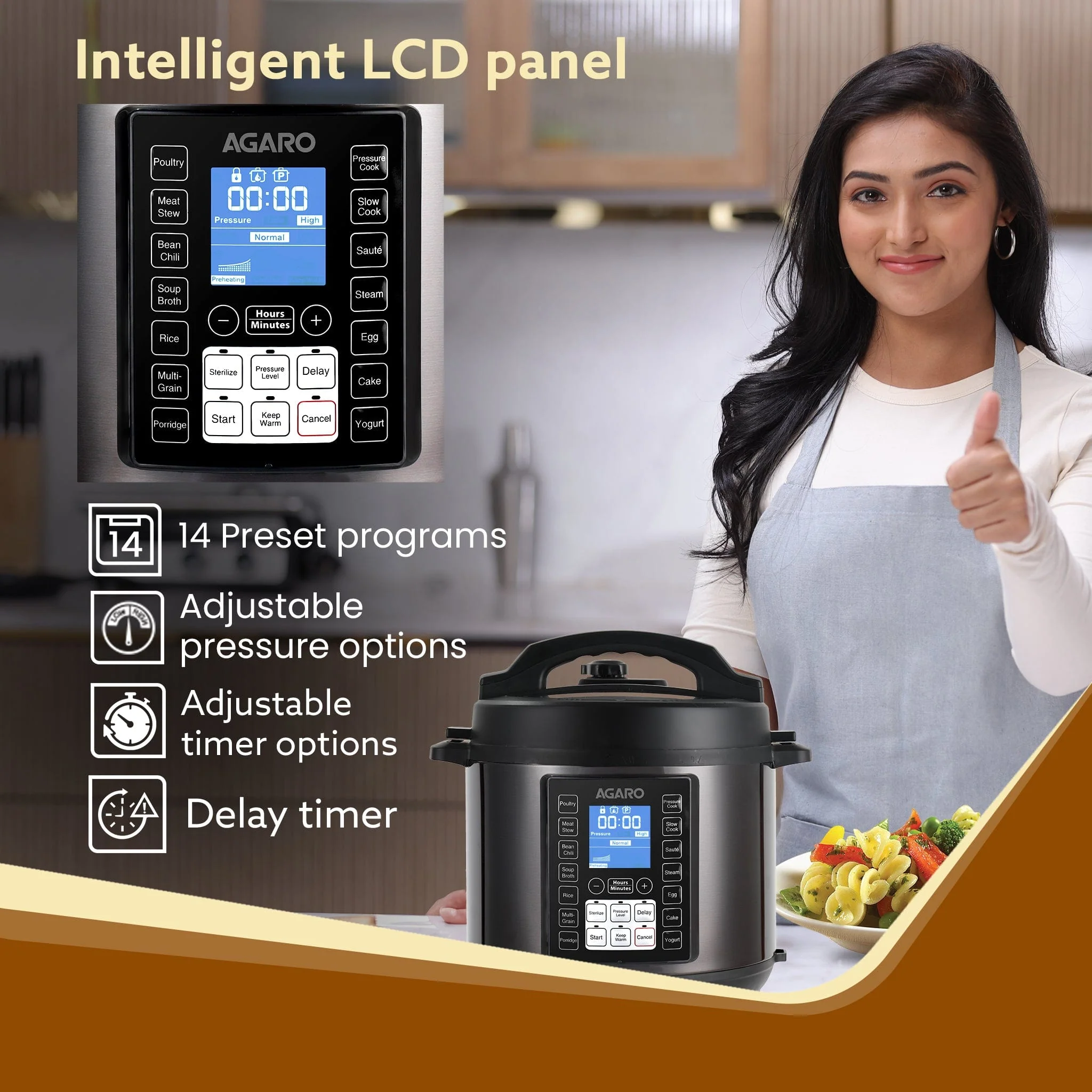 Imperial Electric Pressure Cooker - 8 L - Black - Image 3
