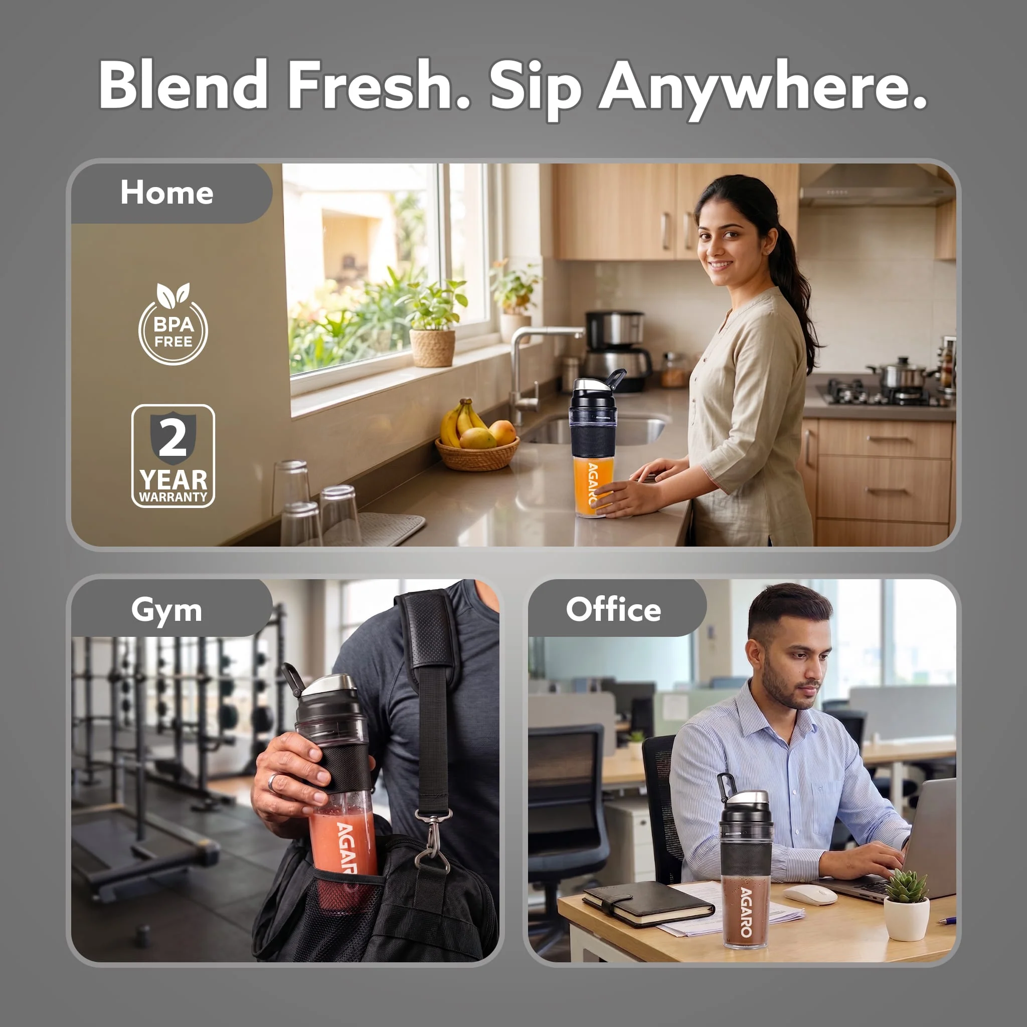 Primo Plus Personal Blender with 2 (500ml) Jars Black - Image 5