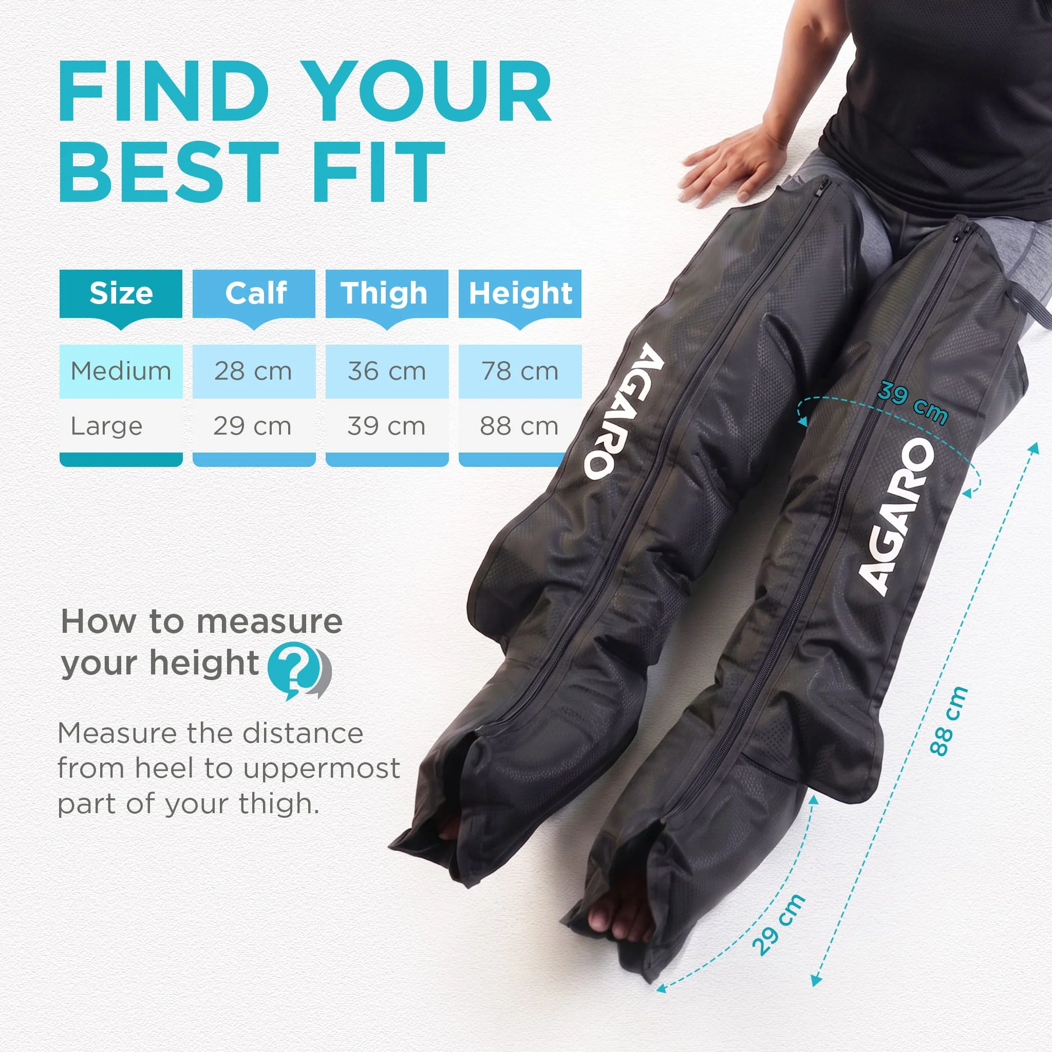 Regal Air Compression Leg Comforter for Muscle Relaxation, Relief & Blood Circulation, Full Leg (Feet, Calf & Thigh) Compression Therapy (Large) - Image 3