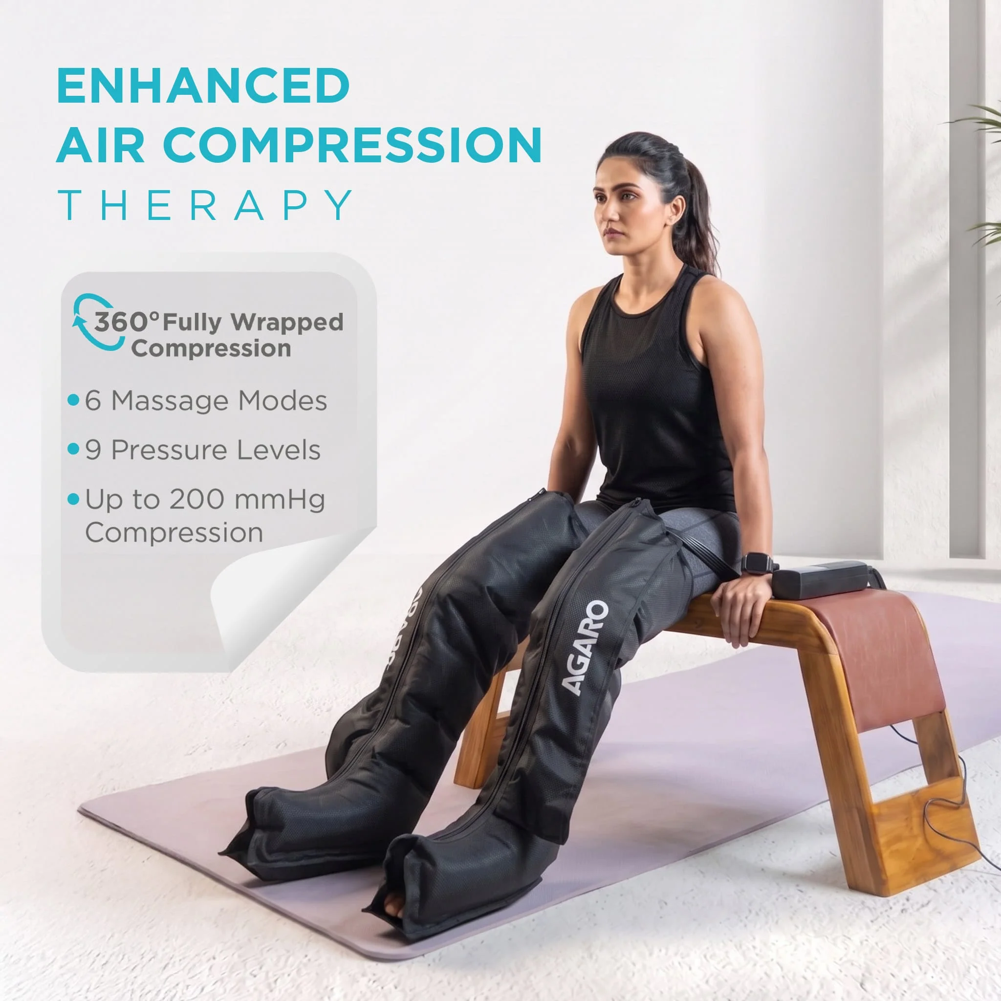 Regal Air Compression Leg Comforter for Muscle Relaxation, Relief & Blood Circulation, Full Leg (Feet, Calf & Thigh) Compression Therapy (Large) - Image 4