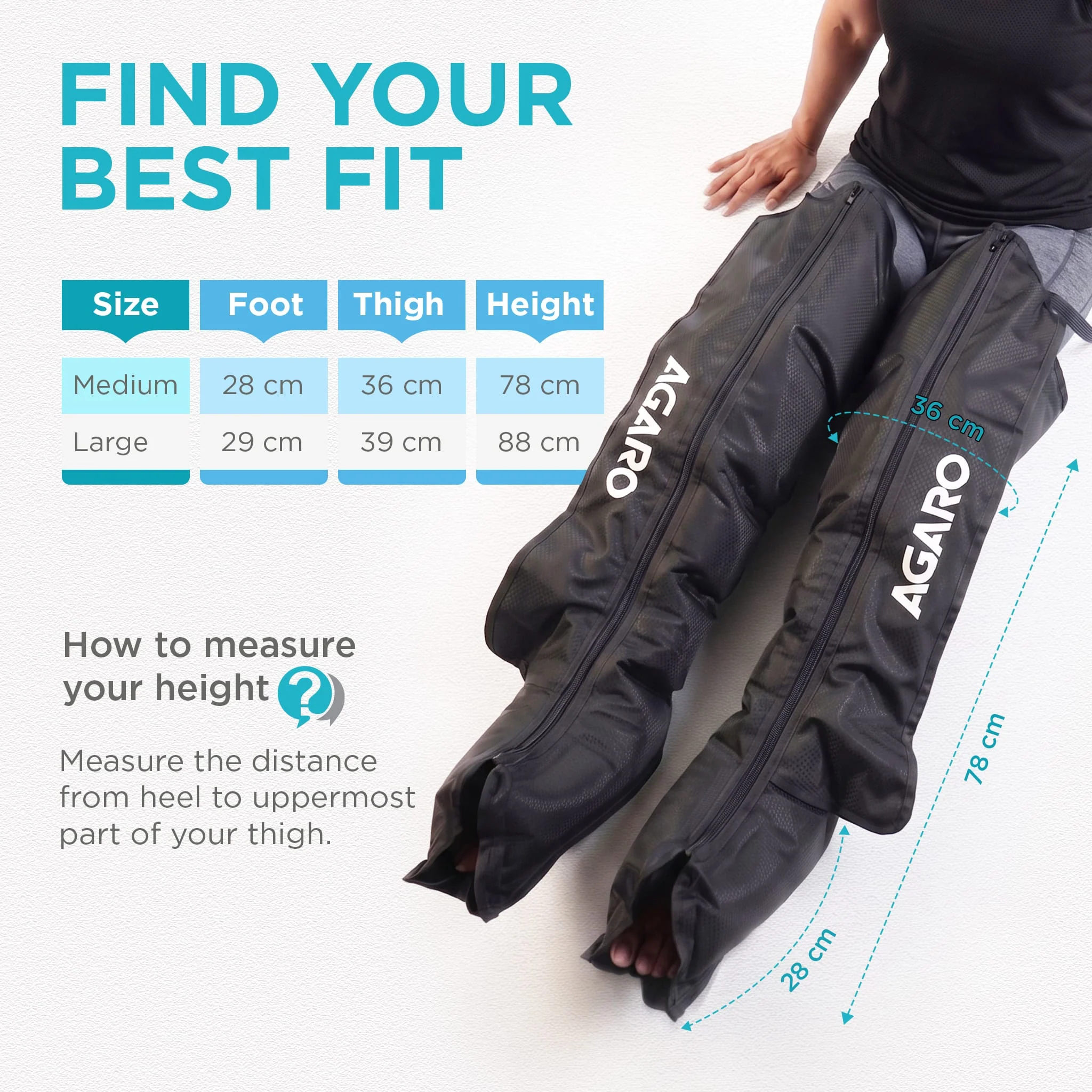 Regal Air Compression Leg Comforter for Muscle Relaxation, Relief & Blood Circulation, Full Leg (Feet, Calf & Thigh) Compression Therapy (Medium) - Image 3