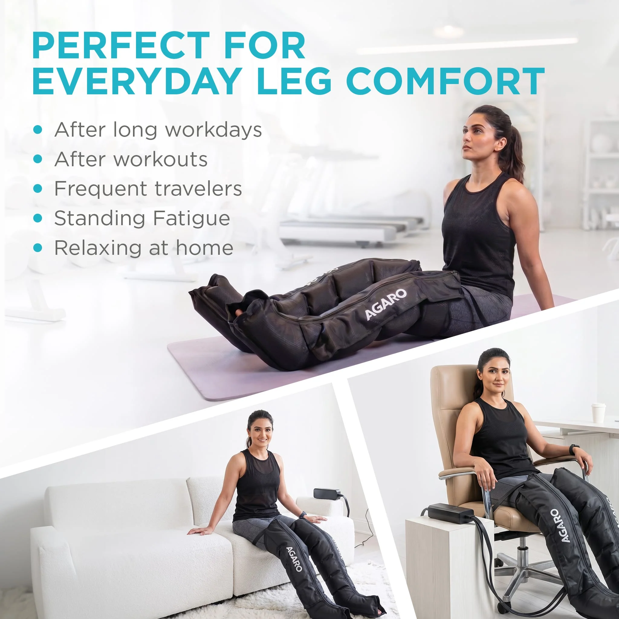 Regal Air Compression Leg Comforter for Muscle Relaxation, Relief & Blood Circulation, Full Leg (Feet, Calf & Thigh) Compression Therapy (Medium) - Image 6