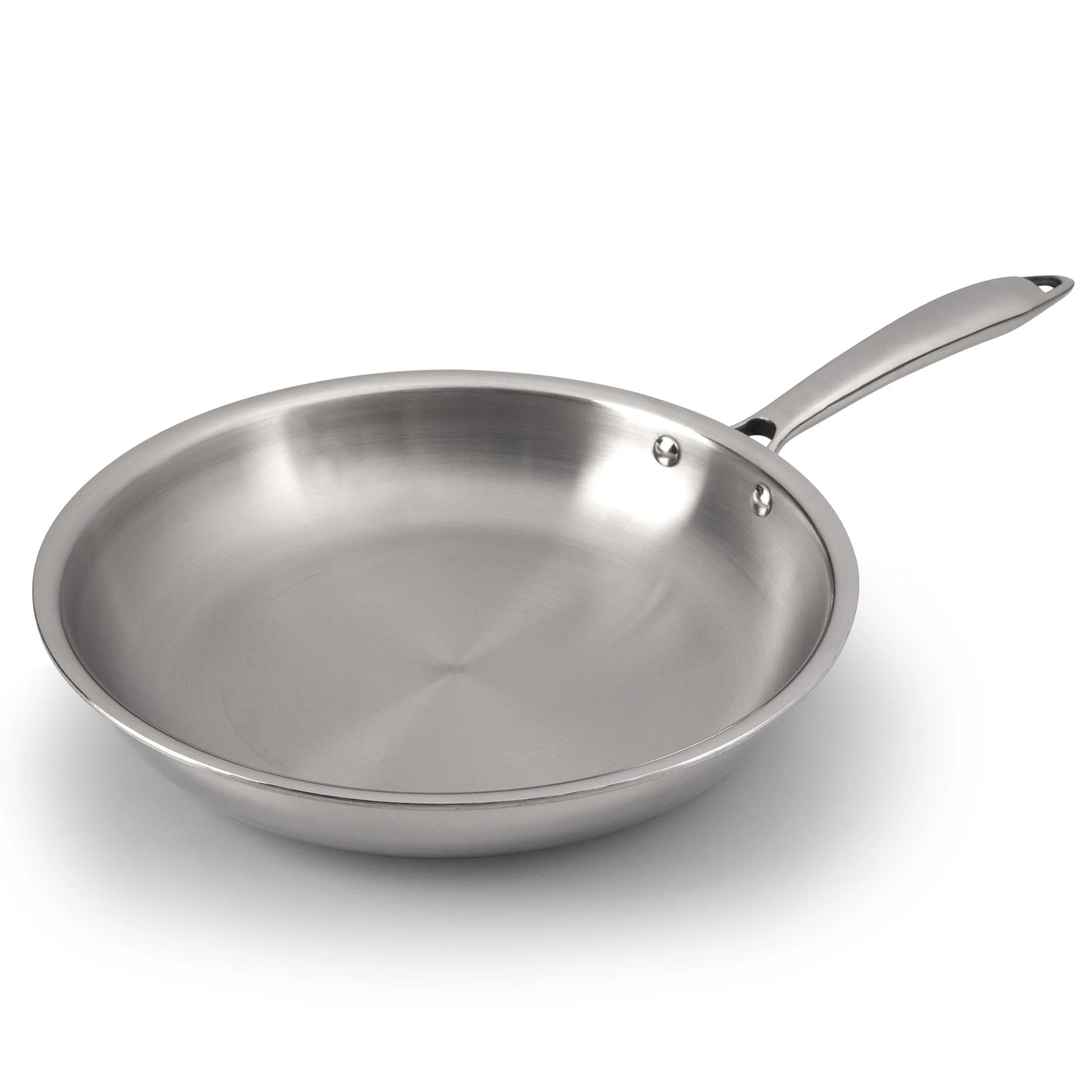 Regency Tri-Ply Steel Frying Pan , 1.5L Capacity, 24 cm Diameter, Stainless Steel, Riveted  Handle, Food Safe, Gas Oven and Induction Oven Compatible, Silver