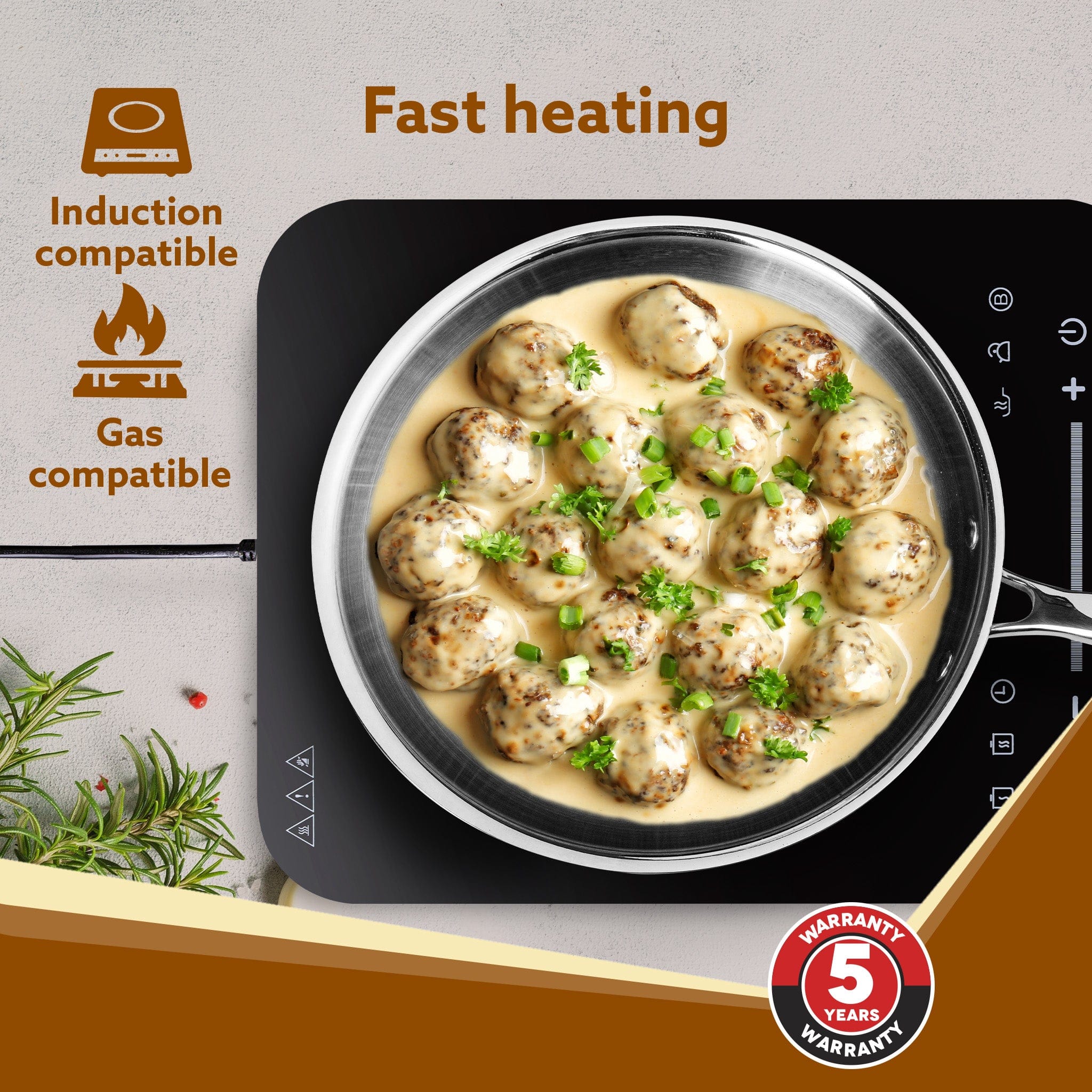 Regency Tri-Ply Steel Frying Pan , 1.5L Capacity, 24 cm Diameter, Stainless Steel, Riveted  Handle, Food Safe, Gas Oven and Induction Oven Compatible, Silver - Image 6