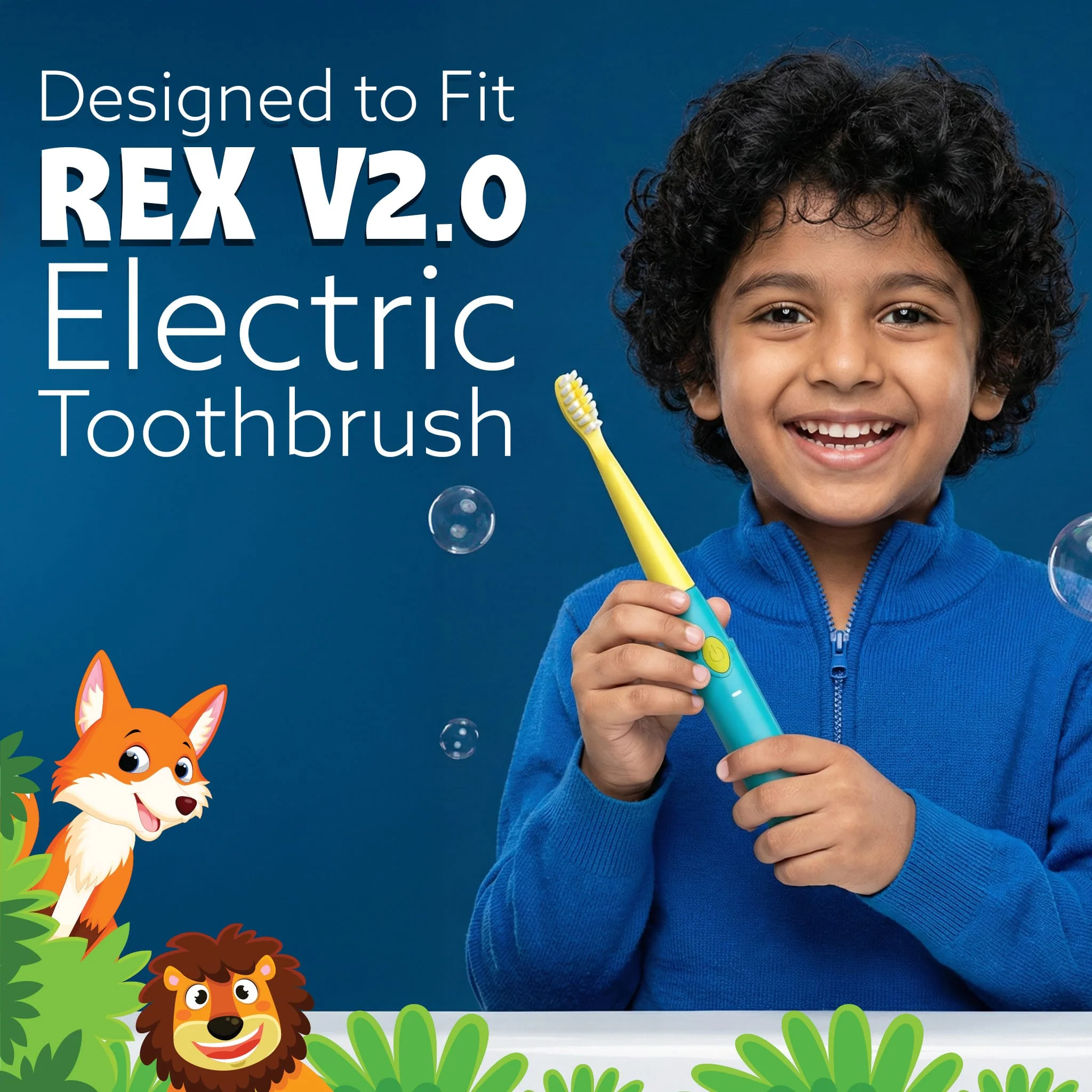 AGARO Rex V2.0 Kids Sonic Toothbrush Refill Heads Pack of 4 - Image 3