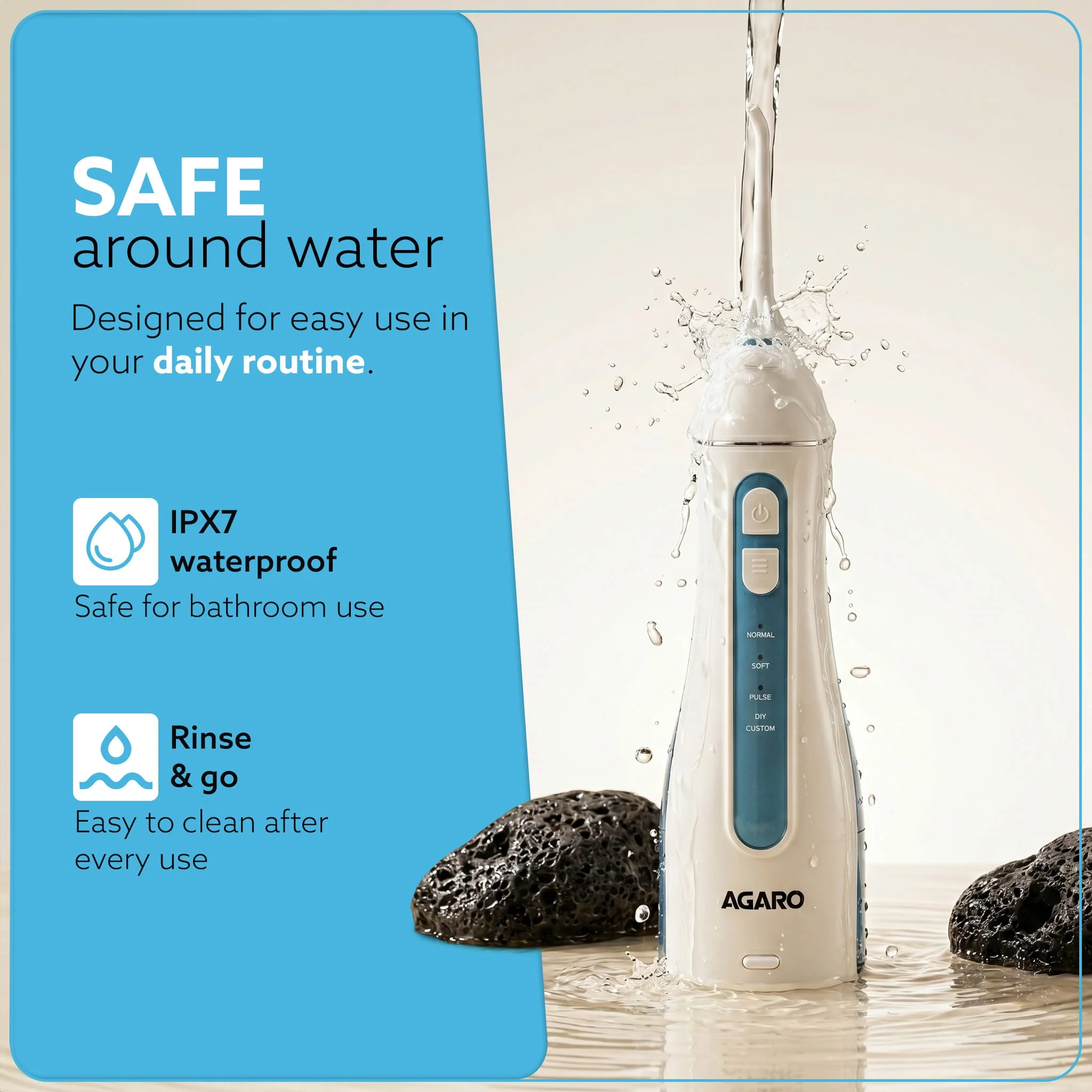 Royal Dental Flosser for teeth, 2 Nozzles, Portable, Cordless & Rechargeable,4 Cleaning Modes,IPX7 Waterproof with 200ml Watertank, Flossing at Home & Travel,Oral Flosser,Oral Irrigator - Image 7