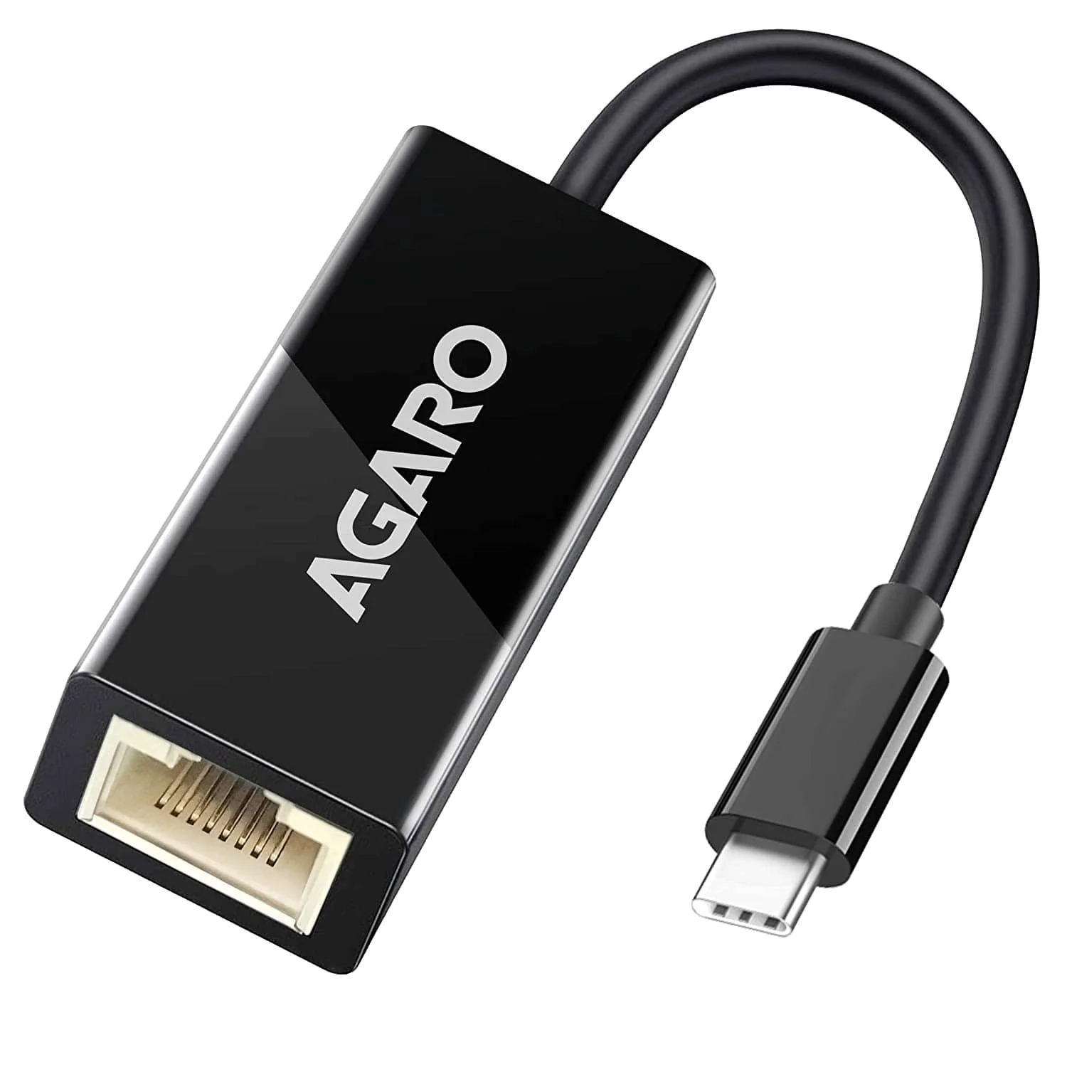 Type C to Ethernet Adapter RJ45 to Thunderbolt 3 Type C Gigabit Network LAN 1000Mbps Converter Compatible with All Type C Devices, Black