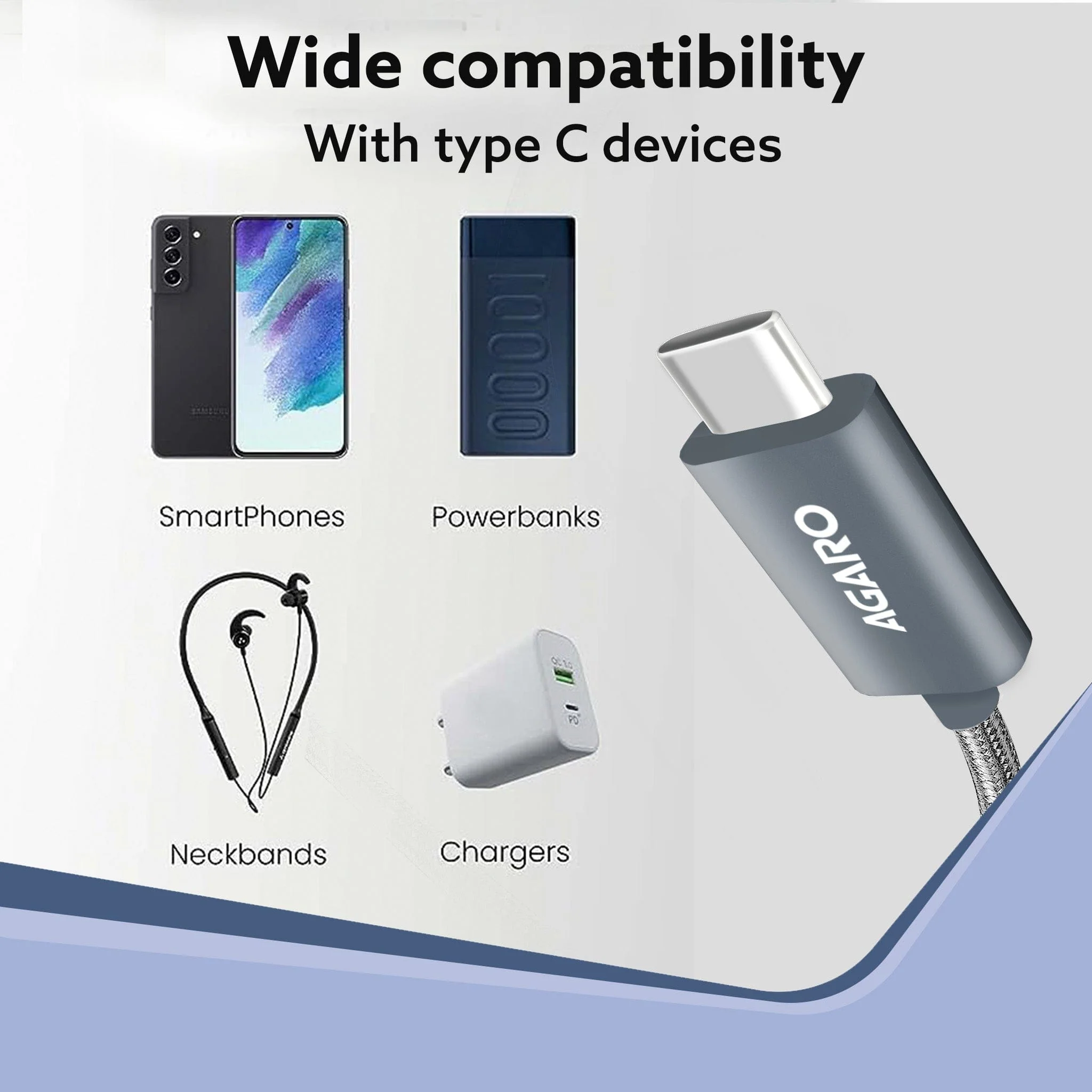 USB-A to Type C Cable, Nylon Braided Cable, 65W, 6A Fast Charging, Compatible with All Type C Devices Including Smartphones, Tablets, etc, PD Technology, 1 M (3.2Ft), 480 Mbps Data Transmission - Image 6