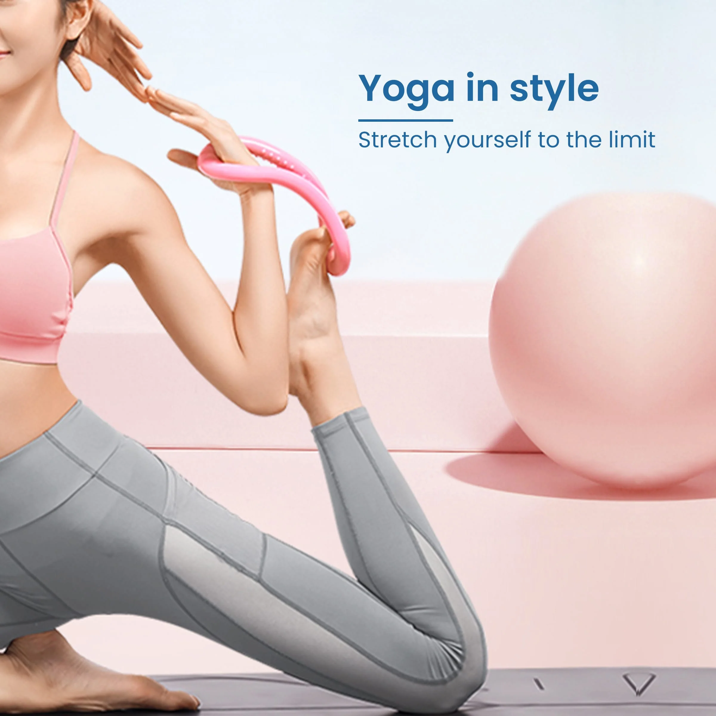 YR1421, Yoga Ring, 2 Piece, Great for Yoga, Mobility - Image 3